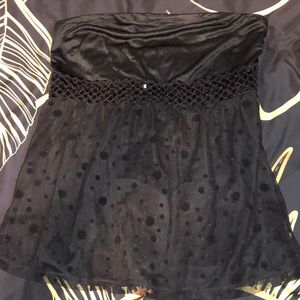 Dressy black strapless top